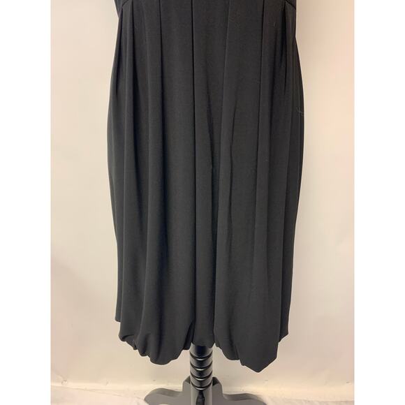 Dress  Black Mini Bubble Hem Dark Coquette Feminine Vacation Wear Pleated SZ M - Picture 5 of 8